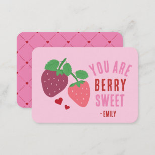 Cartão De Notas Dia de os namorados de sala de aula Berry Sweet