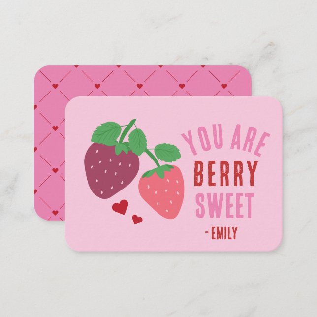 Cartão De Notas Dia de os namorados de sala de aula Berry Sweet (Frente/Verso)