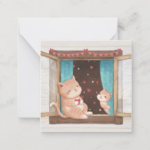 Dia de os namorados: Ilustração de Gatos e Coraçõe