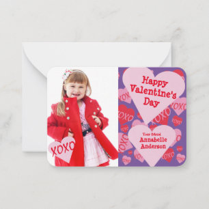 Cartão De Notas Dia de os namorados Photo Classroom XOXO Sweethear