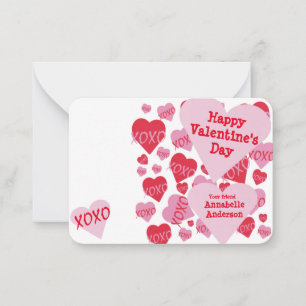Cartão De Notas Dia de os namorados Photo Classroom XOXO Sweethear