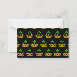 Cartão De Notas Dia de São Patrício Fleur De Lis Coroa Realeza Nat