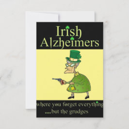 Cartão De Notas Dia de São Patrício Humorístico Alzheimer Irlandês