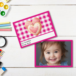 Cartão De Notas Dia do Namorados da sala de aula de fotos cor-de-r