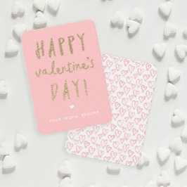 Cartão De Notas Dia do Namorados Feliz da Sala de Aula Dourada