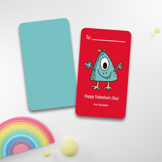 Cartão De Notas Dia dos Namorados Feliz Escola de Monstros  (Criador carregado)