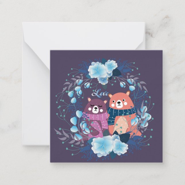 Cartão De Notas Dia dos Namorados fofo (Frente)