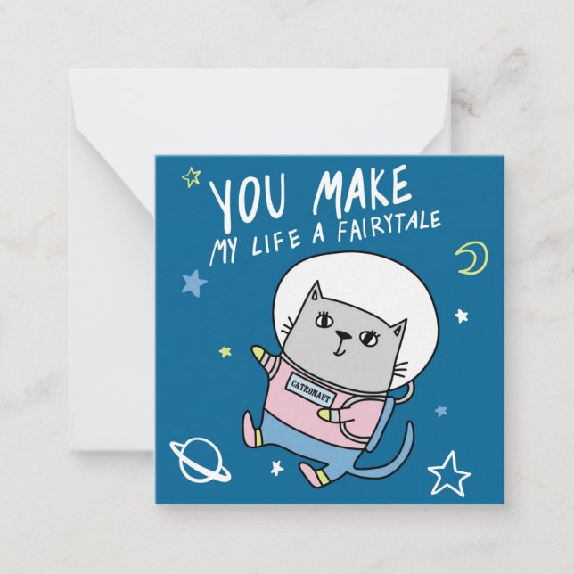 Cartão De Notas Dia dos Namorados fofo (Frente)