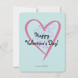 Cartão De Notas Dia dos Namorados na Sala de Aula com Purpurina Si