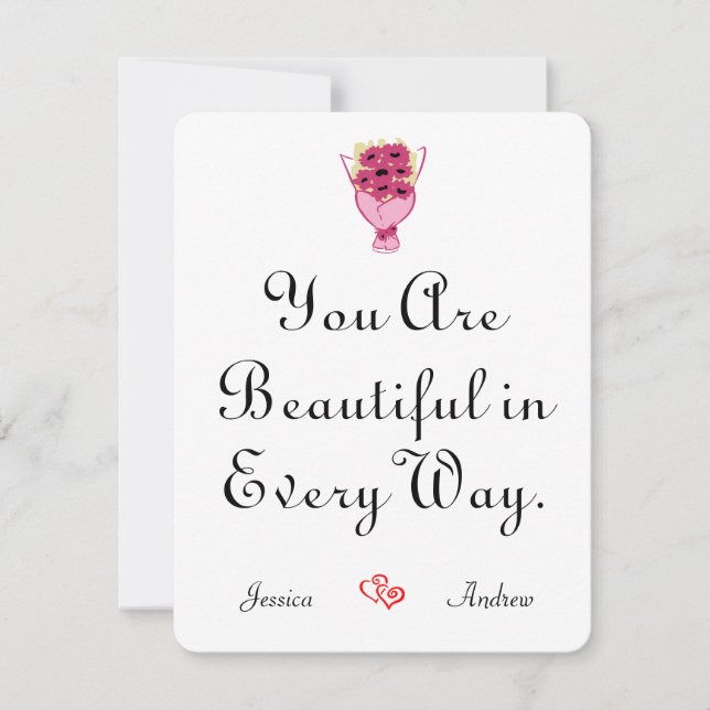 Cartão De Notas dia dos namorados simples elegante fofo, Doce para (Frente)