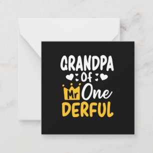 Cartão De Notas Dia dos Pais  Avô do Sr. Onederful no 1º Aniversár