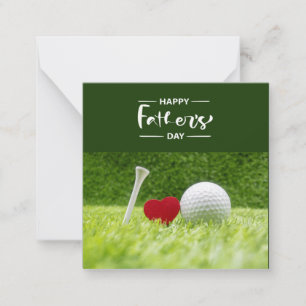 Cartão De Notas Dia dos Pais para golfe Pai em verde com amor Nota