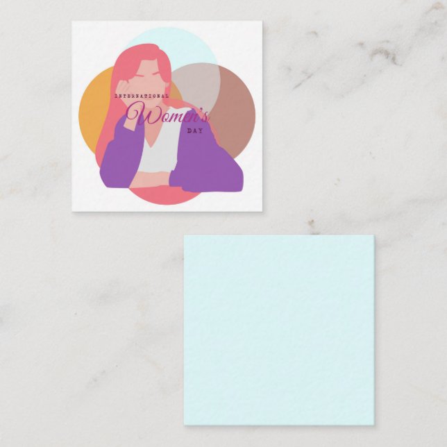 Cartão De Notas Dia Internacional da Mulher (Frente/Verso)
