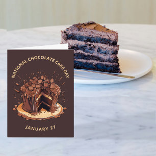 Cartão De Notas Dia Nacional Decadente do Bolo de Chocolate
