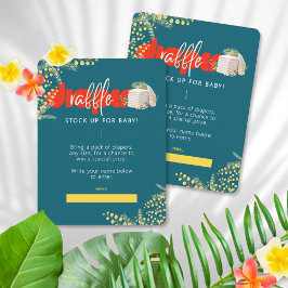 Cartão De Notas Diaper Raffle Mom-osa Theme Baby Shower Card