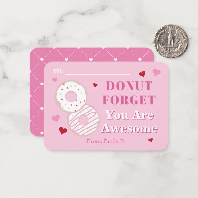 Cartão De Notas Dias de os namorados de sala de aula Rosquinha inc (Frente/Verso In Situ)