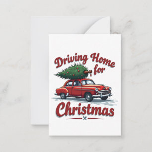 Cartão De Notas Dirigindo para Casa no Natal Caminhão Árvore de Na