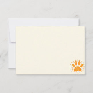 Cartão De Notas Distressed Sunbeam Dog Paw Blank Cream Off White