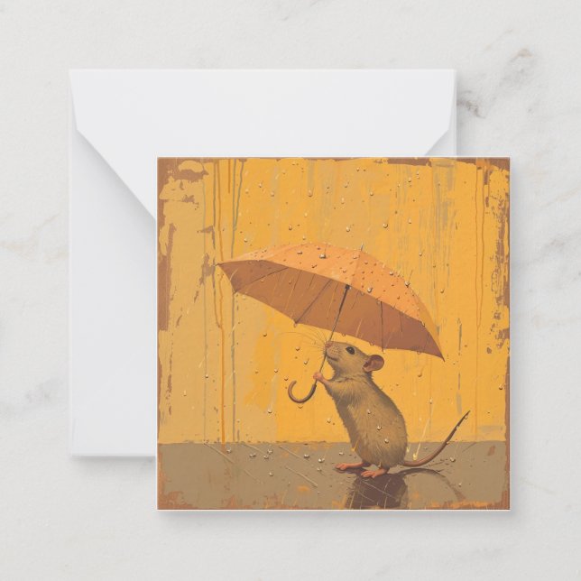 Cartão De Notas Dividir Para Inspiração: Mouse Rainy Day (Frente)