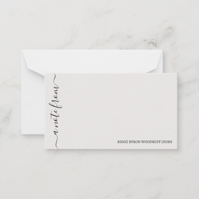 Cartão De Notas Do Desktop Simple Elegant Notecard (Frente)