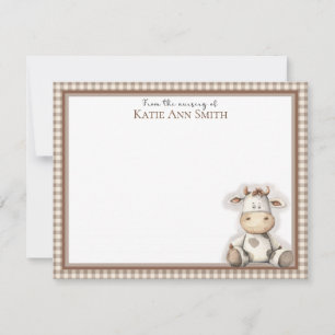 Cartão De Notas Do Enfermeiro Do Chá de fraldas Obrigado Notecard