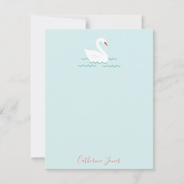 Cartão De Notas Doces Swan - Papel Personalizado (Frente)