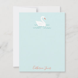Cartão De Notas Doces Swan - Papel Personalizado