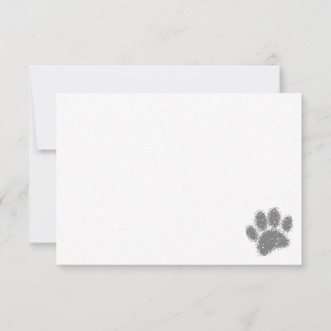 Cartão De Notas Dog Paw Print Rubber Stamp Effect Blank (Frente)