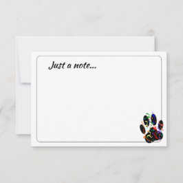 Cartão De Notas Dog Paw Print With Confetti Streamer Just a Note