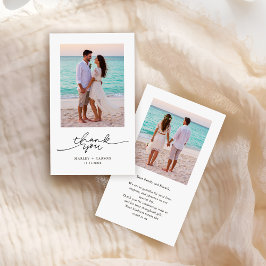 Cartão De Notas Dois Foto Moderno Orçamento de Casamento de Script