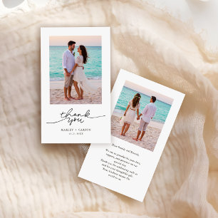 Cartão De Notas Dois Foto Moderno Orçamento de Casamento de Script