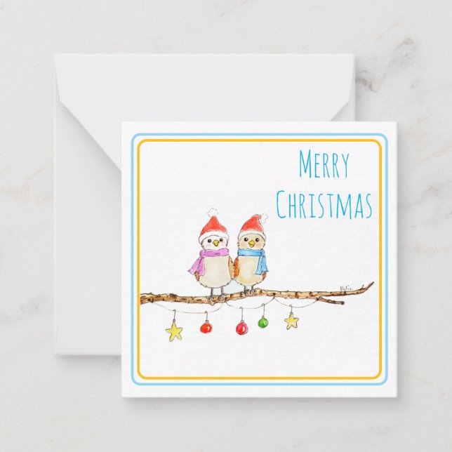 Cartão De Notas Dois passarinhos (Frente)