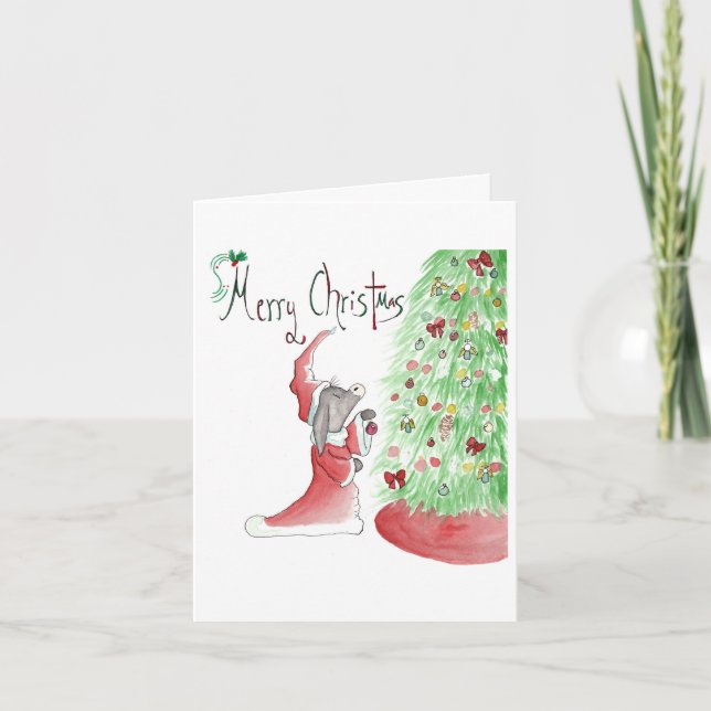 Cartão De Notas Donkey e árvore (Frente)