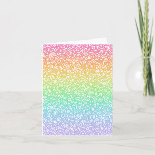 Cartão De Notas Doodles! Rainbow Folded Card