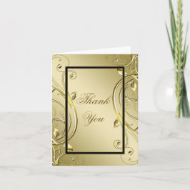 Cartão De Notas Dourado 50º aniversário do casamento Obrigado