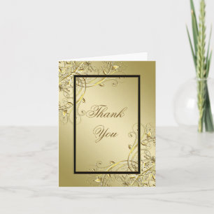 Cartão De Notas Dourado 50º aniversário do casamento Obrigado