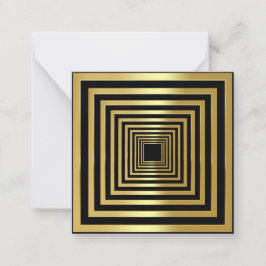 Cartão De Notas Dourado efeito 3d elegante ao quadrado preto