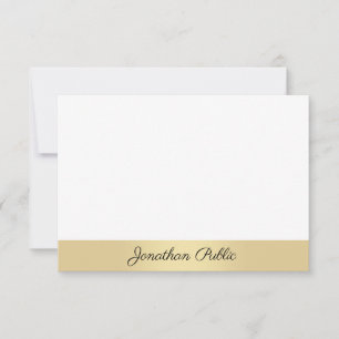 Cartão De Notas Dourado visual moderno com nome de script calligra