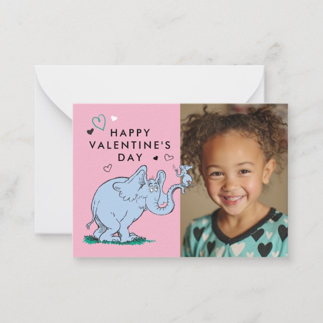 Cartão De Notas Dr. Seuss Valentine's Day | Horton Hears A Who (Frente)