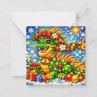 Cartão De Notas Dragão de Natal★ 