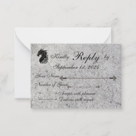 Cartão De Notas Dragão, RSVP/Menu medieval