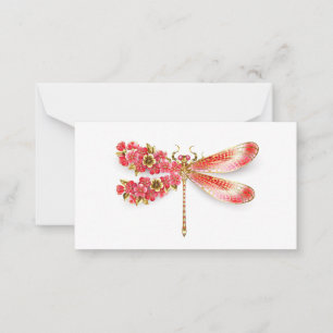 Cartão De Notas Dragonfly com joalheria sakura