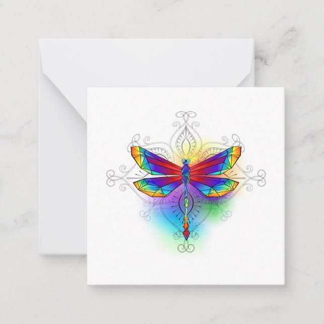 Cartão De Notas Dragonfly Poligonal (Frente)