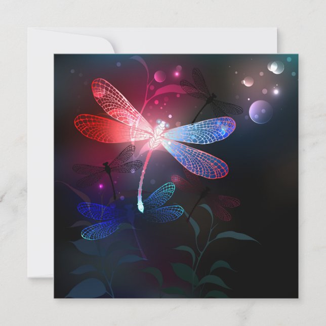 Cartão De Notas Dragonfly vermelha (Frente)