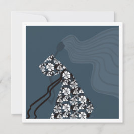 Cartão De Notas Dramatic Silhouette Elegant Glam Fashion Art Card