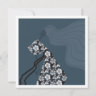 Cartão De Notas Dramatic Silhouette Elegant Glam Fashion Art Card