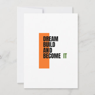 Cartão De Notas Dream. Build. Become. – Inspirational Growth & Suc