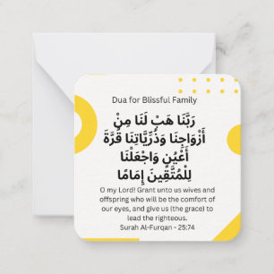 Cartão De Notas Dua para a Família Feliz Daily Adhkar