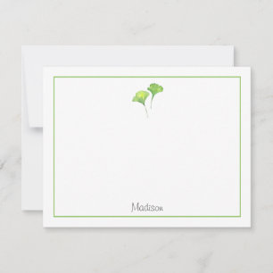 Cartão De Notas Duas Gingko De Aquarela Deixam Uma Placa De Nota S