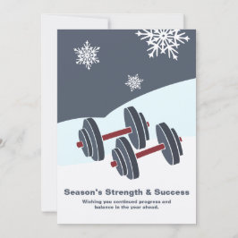 Cartão De Notas Dumbbell Season's Strength & Success Grey White